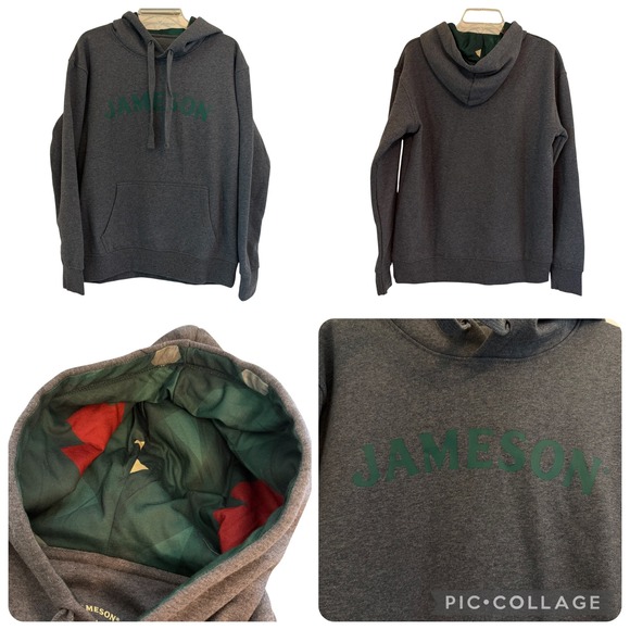 Jameson Other - Jameson Irish Whiskey Hoodie Mens Medium Charcoal Gray Green Logo Pullover